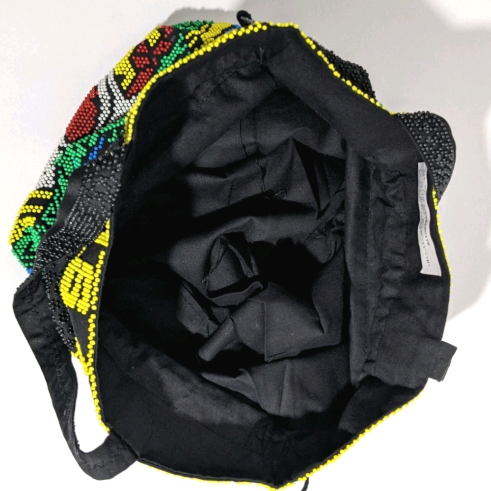 Vintage 80's Kitsch Beaded Jerusalem Tote Handbag - Picture 4 of 5